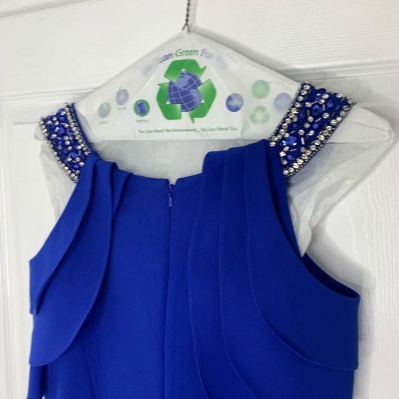 Fancy Schmancy Blue Beaded Detail Evening Gown - Picture 8 of 10